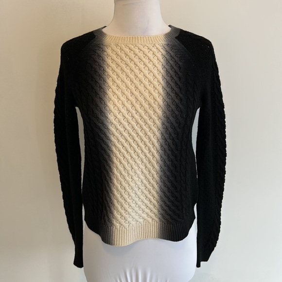 Vince Ombré Dip Dye Cableknit Cashmere Wool Sweater - Picture 3 of 8